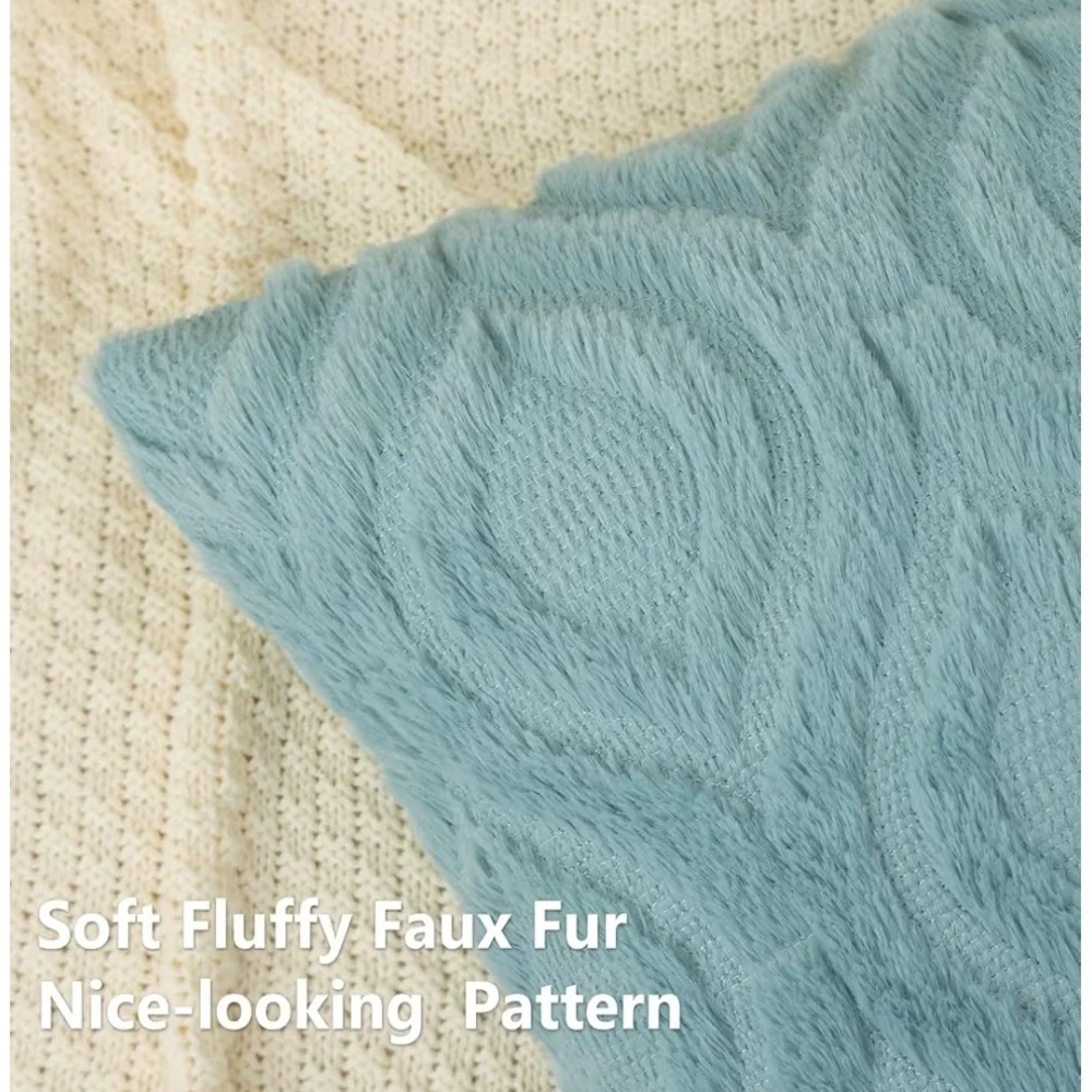 Set Of 2 Elegant Aqua Blue Accent Pillow Covers Size 18 X 18